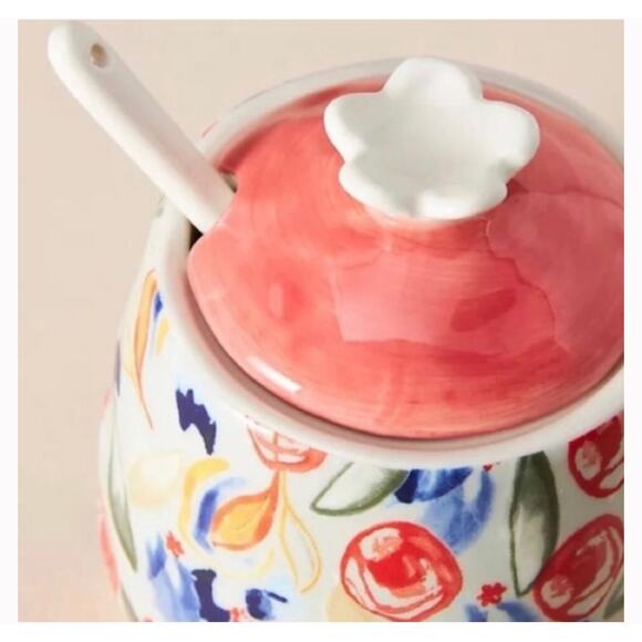 Anthropologie Other - Anthropologie Luna Sugar Bowl Hanpainted Glazed Stoneware
